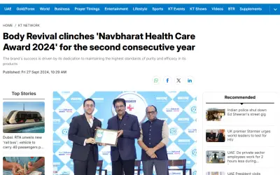 Body Revival clinches &amp;#39;Navbharat Health Care Award 2024&amp;#39; for the second consecutive year