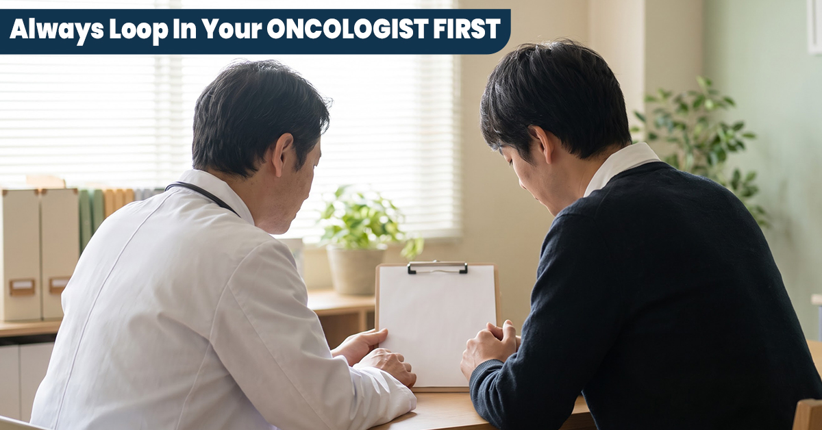 Doctor and patient reviewing supplement safety before starting natural remedies during cancer treatment