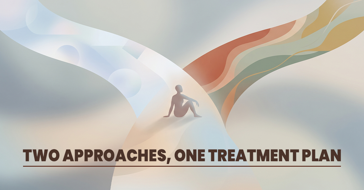 Conceptual illustration of Ayurvedic supportive care working alongside oncology treatment for liver cancer